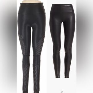 TWO (2) Spanx leggings: Moto and Faux Leather in Black